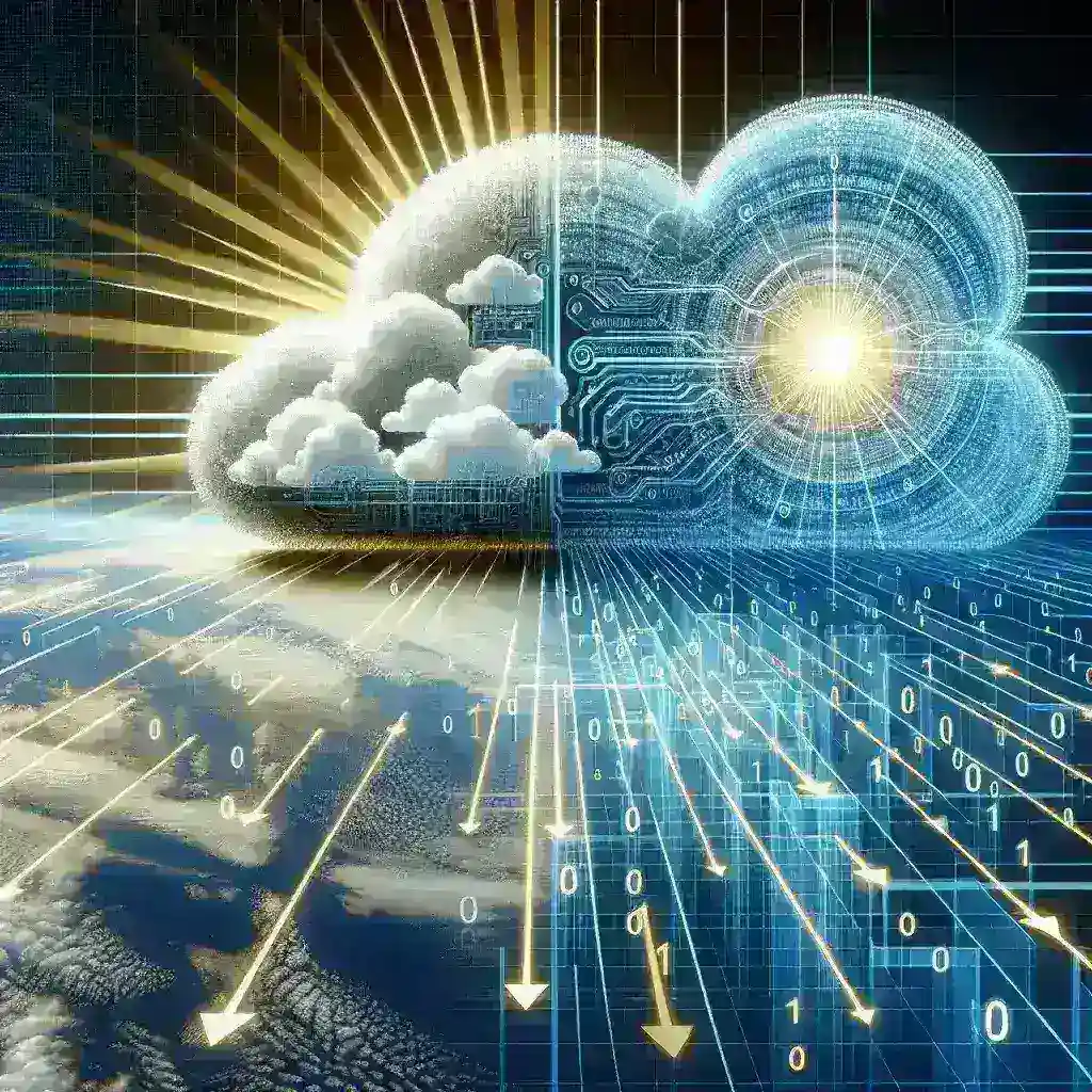 "Infographic depicting the rise of Alibaba's AI cloud services and its impact on U.S. investment trends, highlighting key statistics and insights into cross-Pacific investor interest."